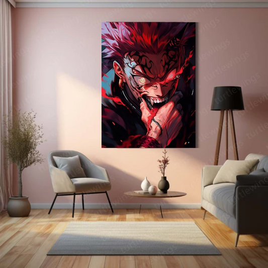 Sukuna Metal Poster | Jujutsu Kaisen (11.7 X 15.7 inches)