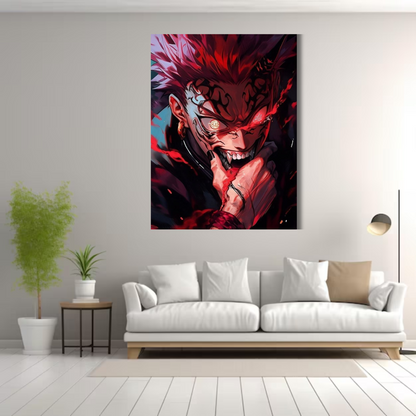 Sukuna Metal Poster | Jujutsu Kaisen (11.7 X 15.7 inches)